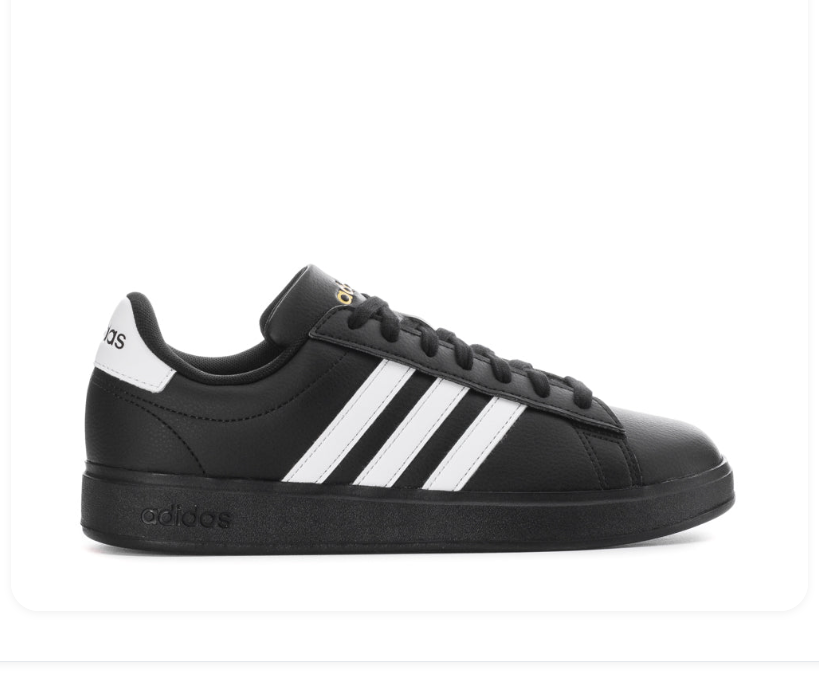 adidas Black and White Low-Top Sneakers with Black Sole