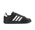 adidas Black and White Low-Top Sneakers with Black Sole