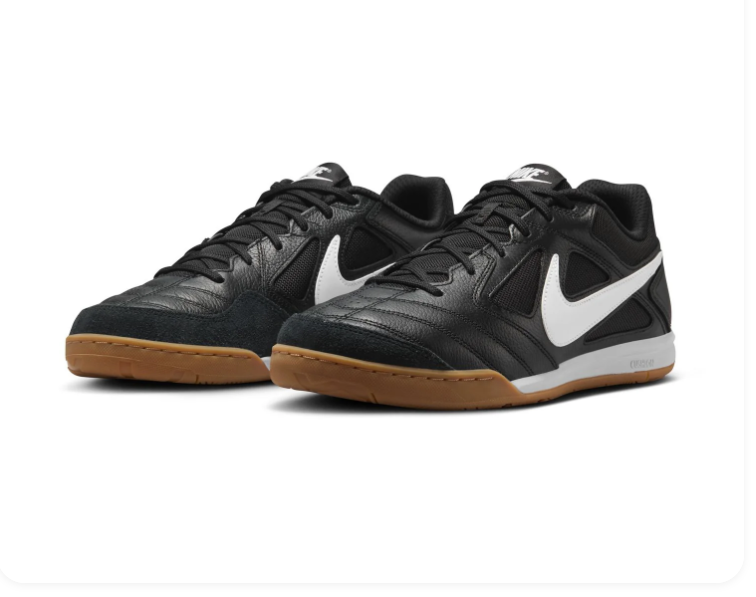 Nike Black and White Low-Top Sneakers with Gum Sole