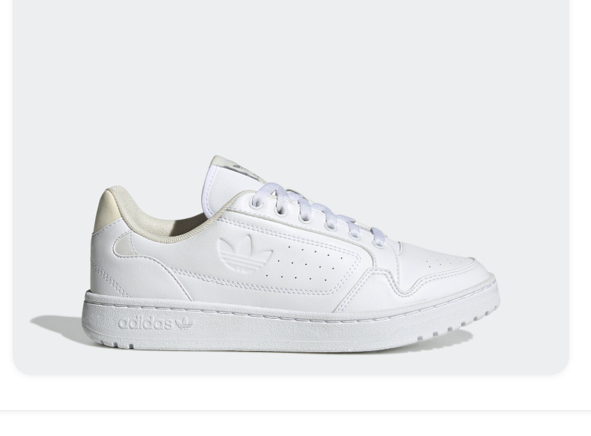 adidas White Low-Top Court Sneakers with Cream Accents