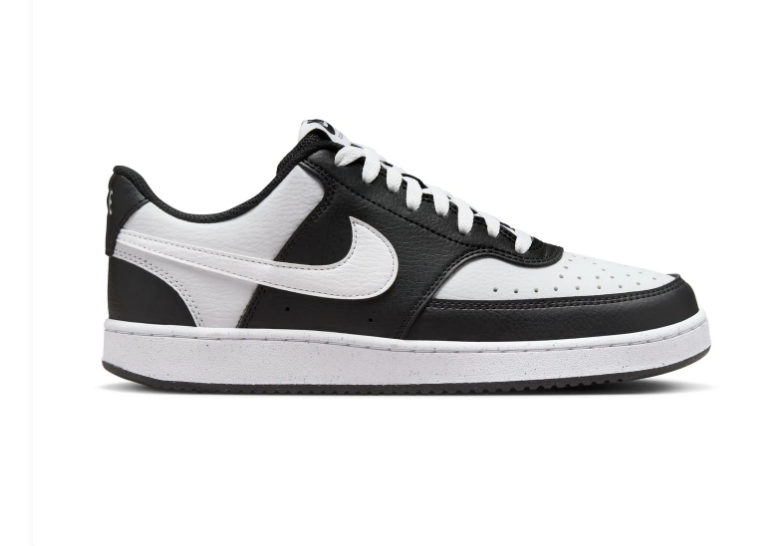 Nike Court Vision Black and White Color-Block Low-Top Sneakers