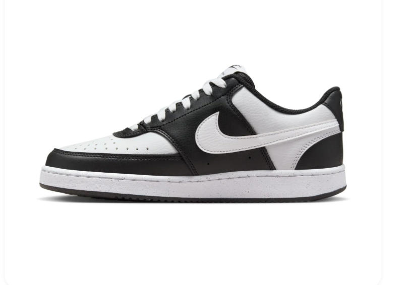 Nike Court Vision Black and White Color-Block Low-Top Sneakers