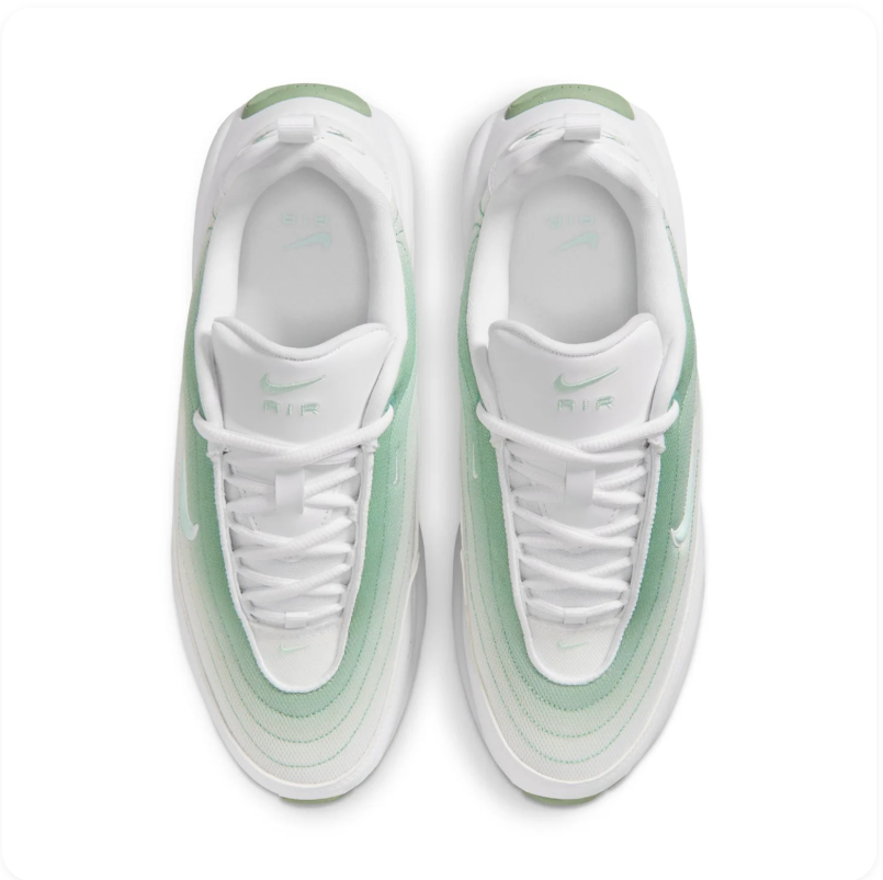 Nike Air White and Mint Green Low-Top Sneakers