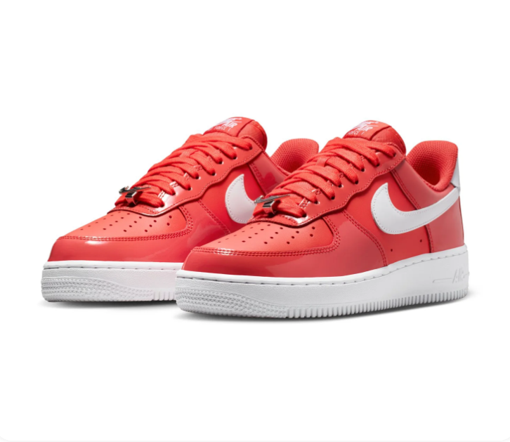 Nike Air Force 1 Red and White Low-Top Sneakers