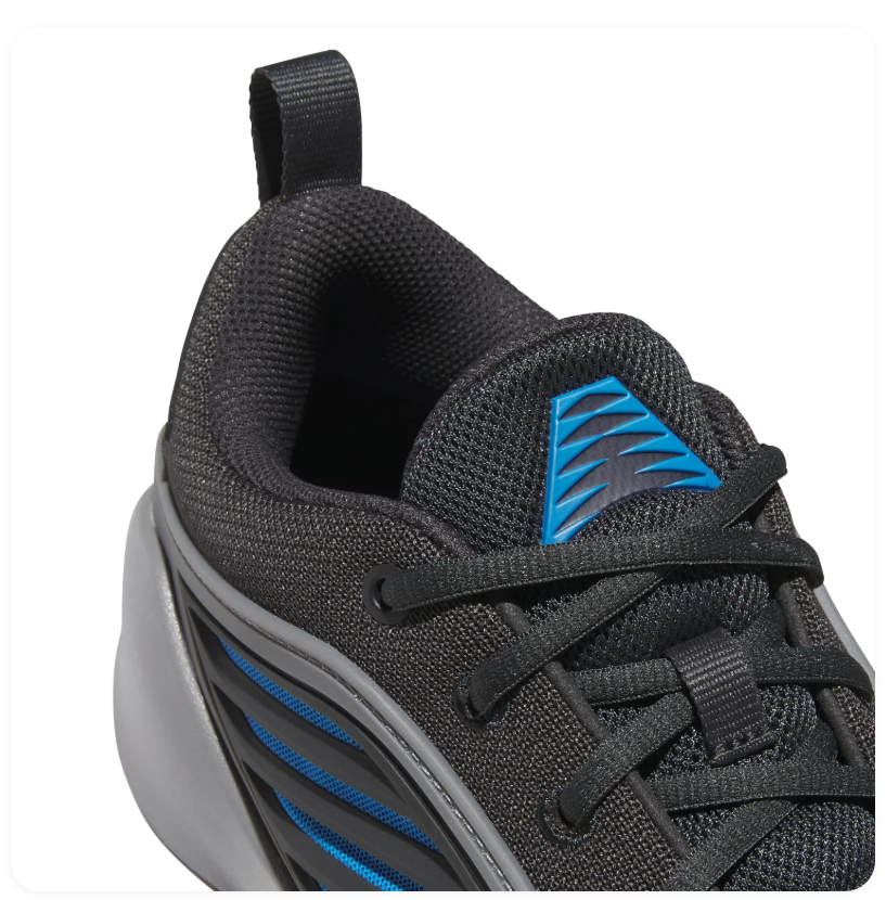 adidas Black and Gray Basketball Shoes with Blue Accents
