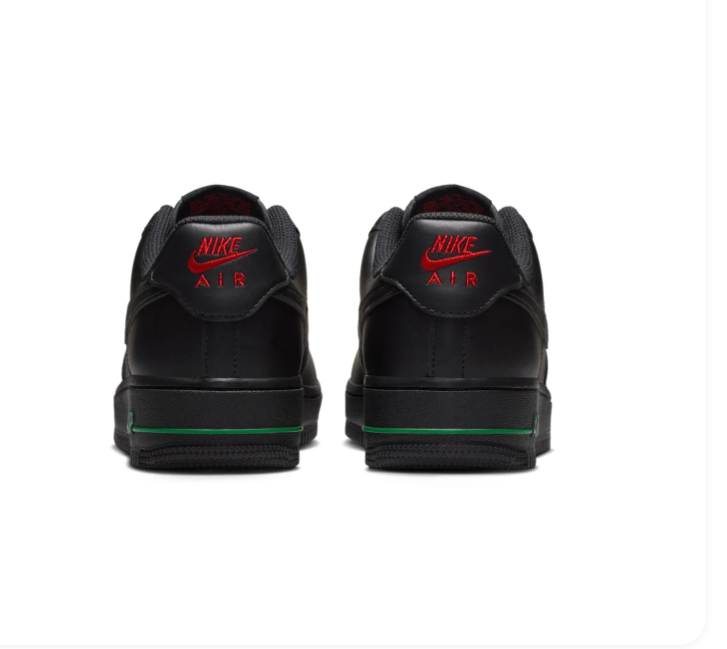 Nike Air Force 1 Black Rose Detail Low-Top Sneakers