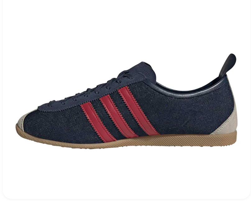 adidas Japan Navy and Red Low-Profile Sneakers with Gum-Colored Sole