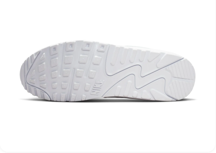 Nike Air Max 90 White and Grey Sneakers with Black Swoosh