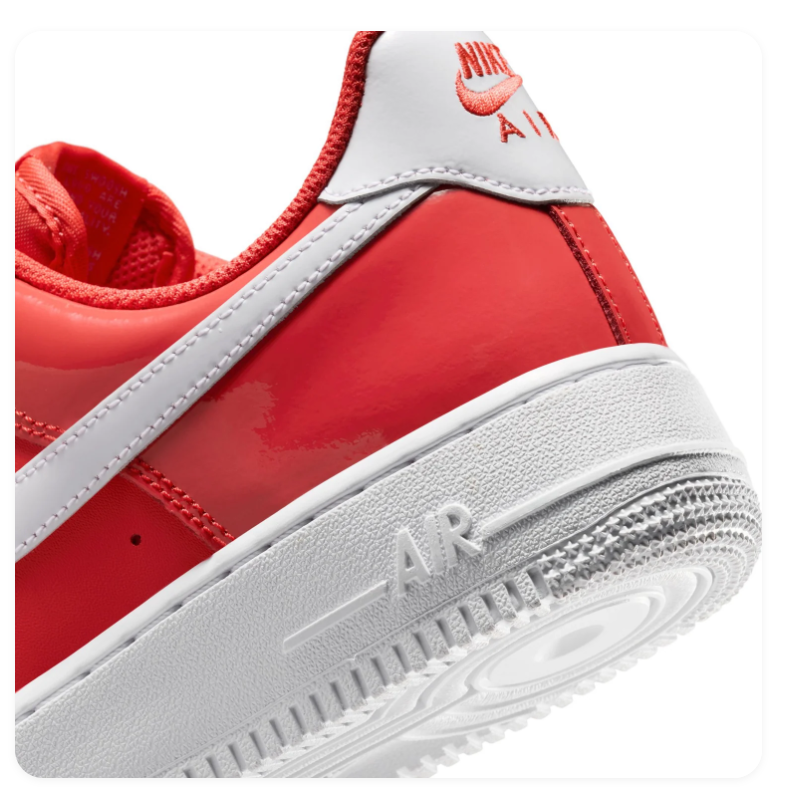 Nike Air Force 1 Red and White Low-Top Sneakers