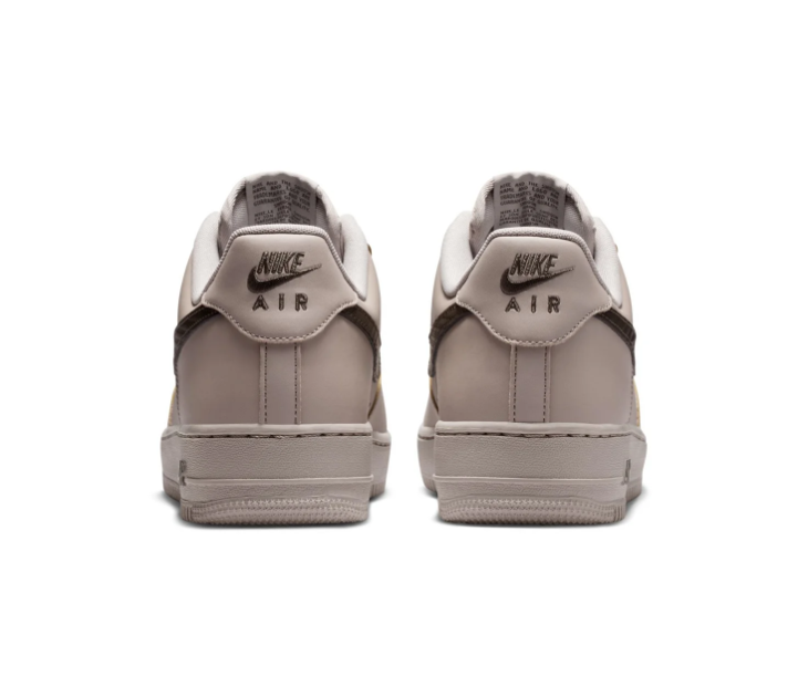 Nike Air Force 1 Light Taupe and Dark Brown Low-Top Sneakers