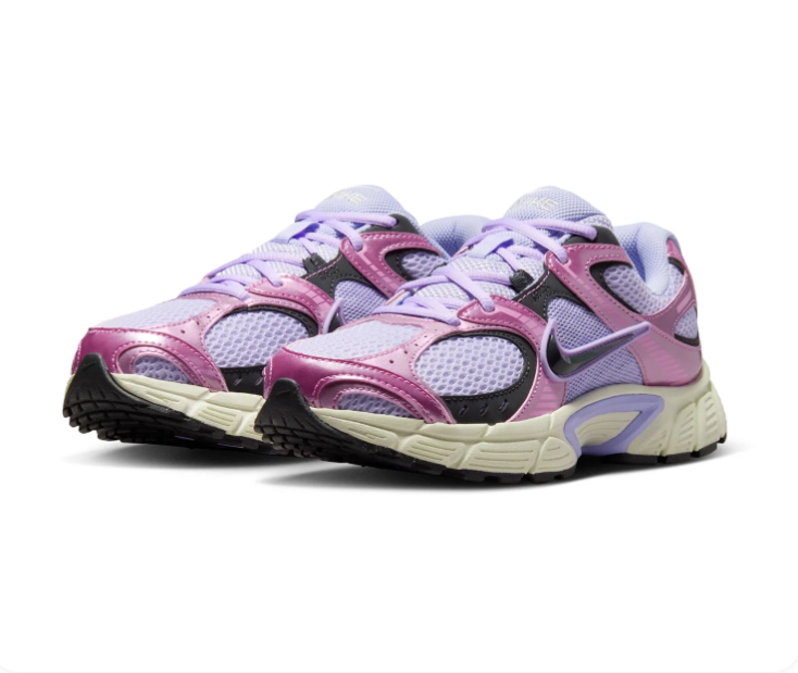 Nike Lavender and Metallic Pink Mesh Sneakers with Cream Sole