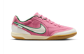 Nike Tiempo Pink and Cream Low-Top Sneakers with Green Accents and Gum Sole