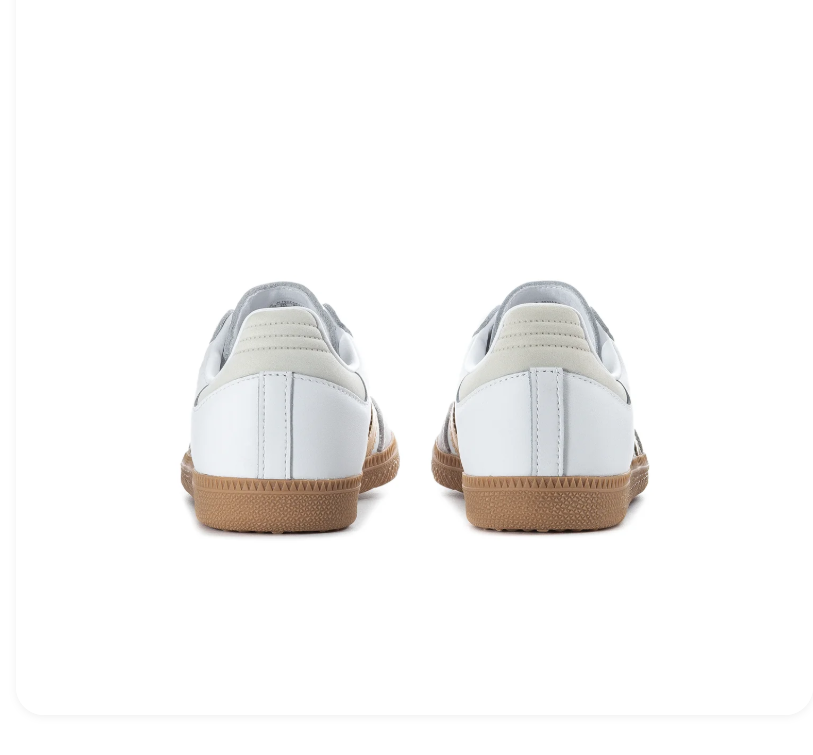 adidas Samba White and Metallic Gold Sneakers with Gum Sole