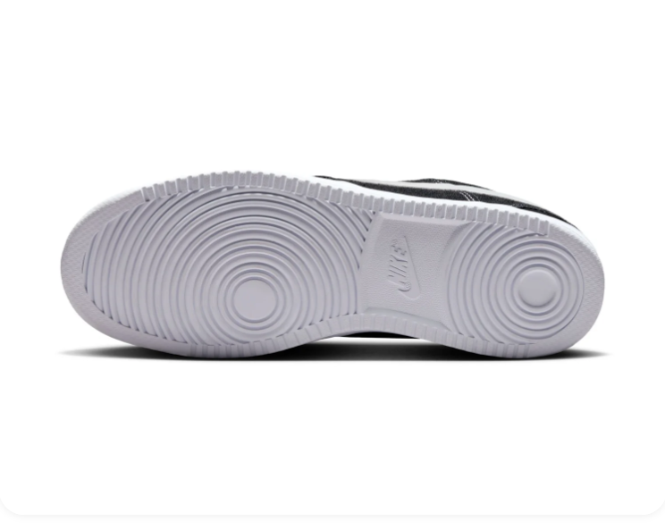 Nike Court Vision Black and White Low-Top Sneakers with Contrast Stitching