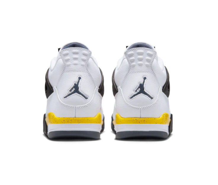 Air Jordan 4 White, Black and Yellow Sneakers