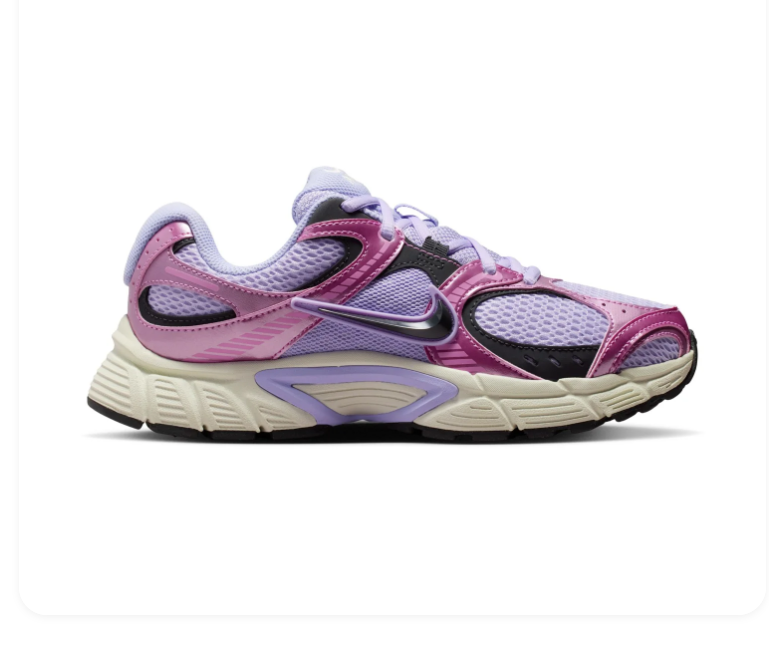 Nike Lavender and Metallic Pink Mesh Sneakers with Cream Sole