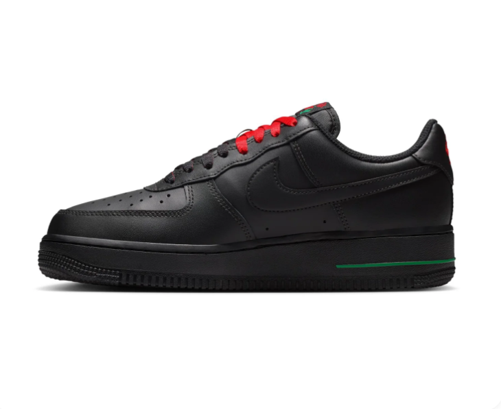 Nike Air Force 1 Black Rose Detail Low-Top Sneakers