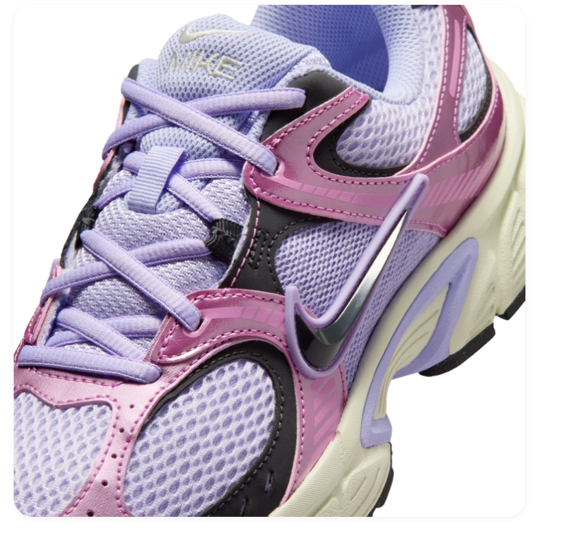 Nike Lavender and Metallic Pink Mesh Sneakers with Cream Sole