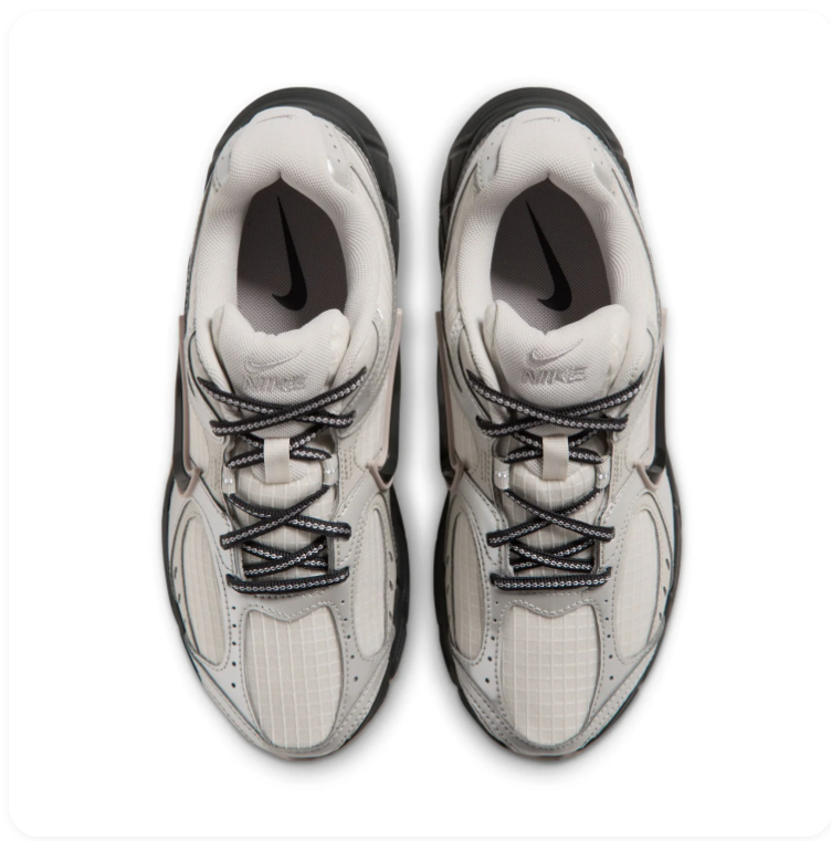 Nike Cream and Metallic Silver Low-Top Sneakers with Black Sculpted Sole