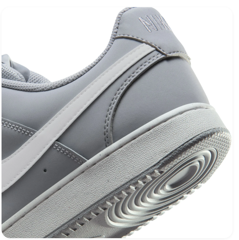 Nike Court Vision Grey and White Low-Top Sneakers