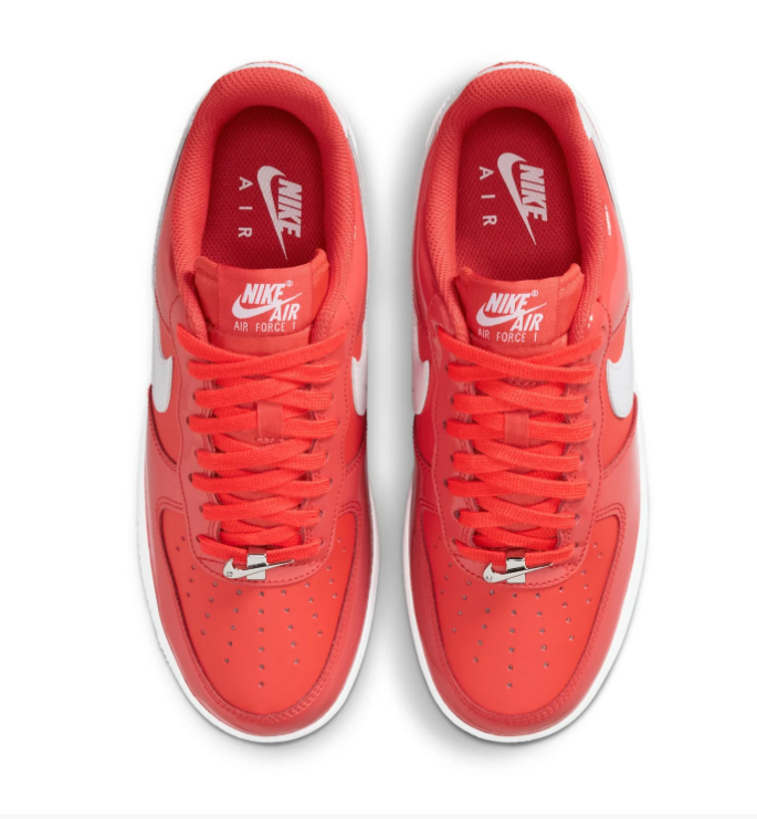 Nike Air Force 1 Red and White Low-Top Sneakers
