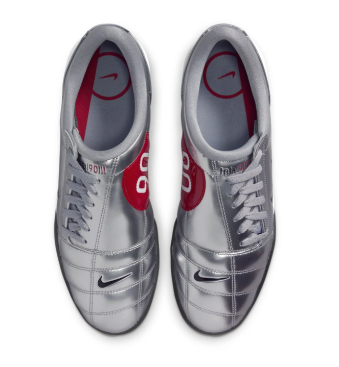 Nike Total 90 III Metallic Silver and Red Low-Top Sneakers