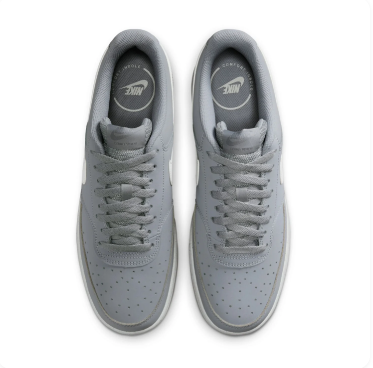 Nike Court Vision Grey and White Low-Top Sneakers