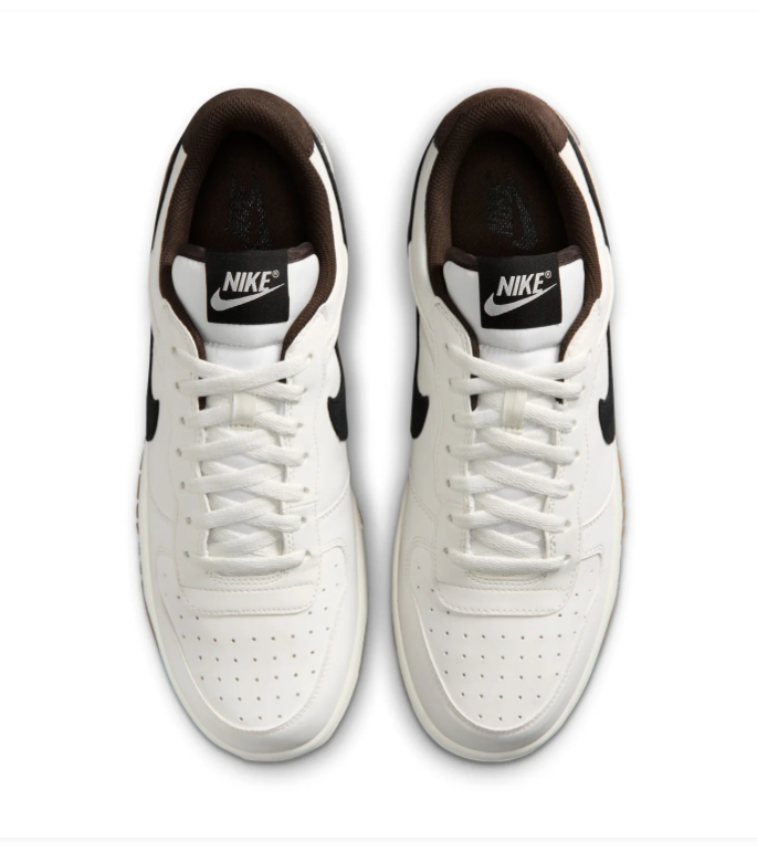 Nike White and Black Low-Top Sneakers with Gum Sole