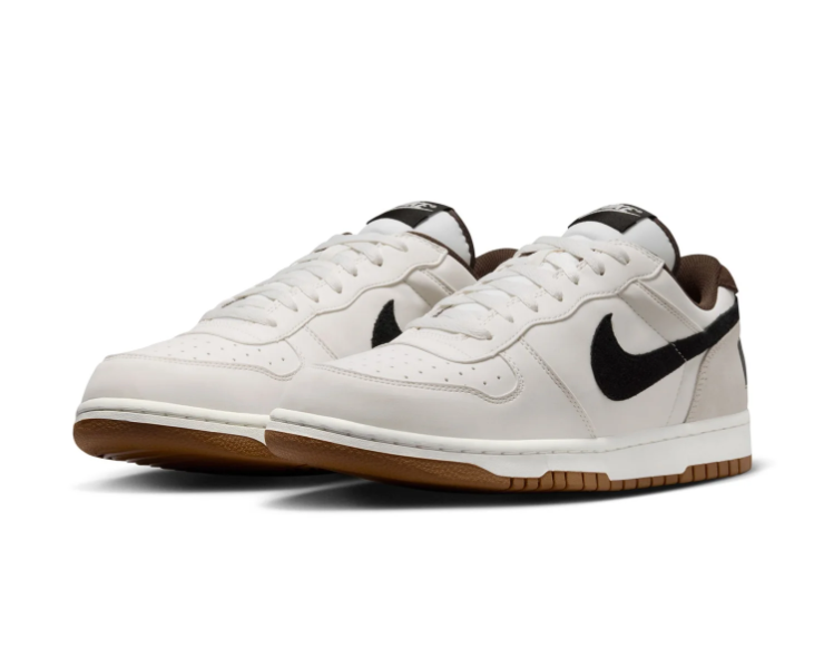 Nike White and Black Low-Top Sneakers with Gum Sole