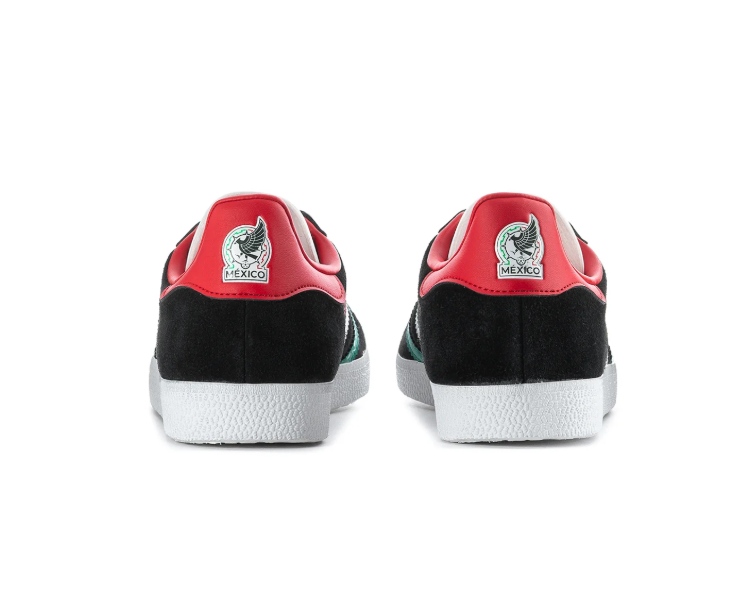 adidas Gazelle Mexico Black Sneakers with Green, White and Red Stripes