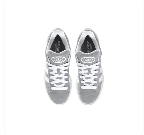 adidas Campus Gray and White Sneakers with Gum-Colored Outsole
