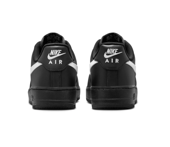 Nike Air Force 1 Black Low-Top Sneakers with White Swoosh
