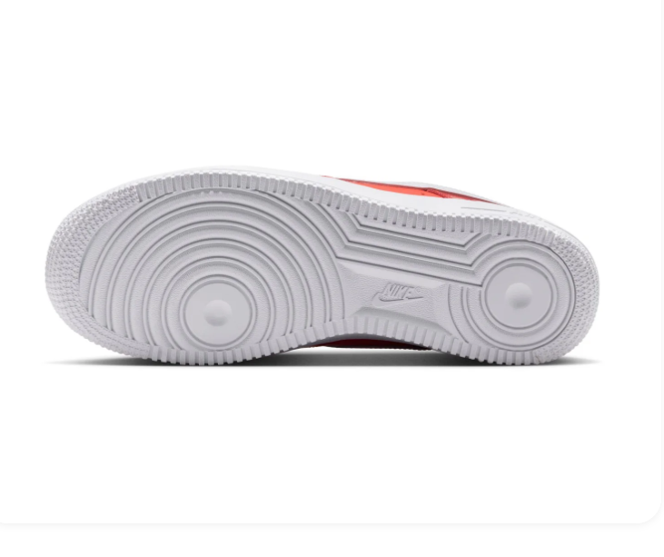 Nike Air Force 1 Red and White Low-Top Sneakers