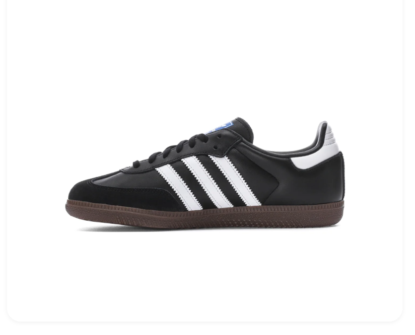 adidas Samba Black and White Sneakers with Gum Sole