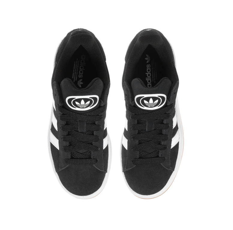 adidas Campus Black and White Sneakers with Gum Sole