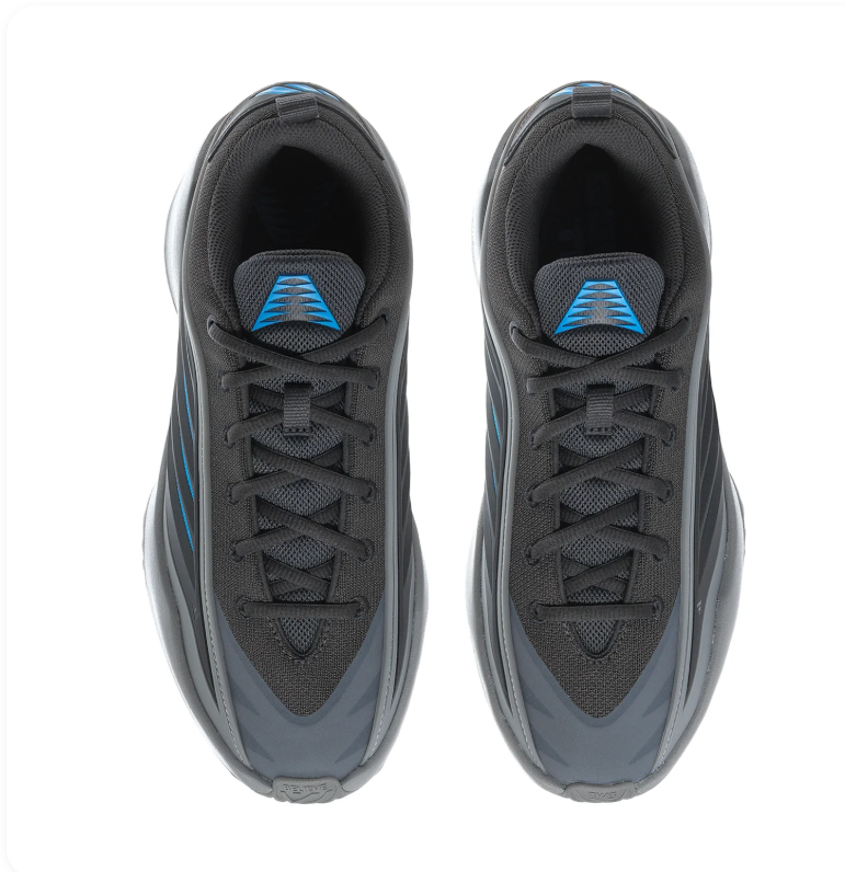 adidas Black and Gray Basketball Shoes with Blue Accents