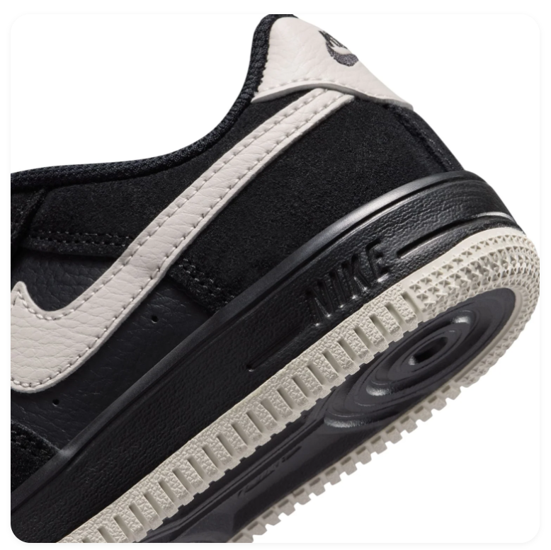 Nike Force 1 Black and Cream Low-Top Sneakers