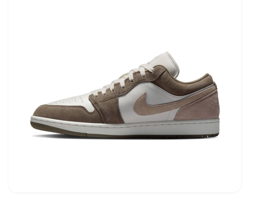 Air Jordan 1 Low Taupe and Off-White Sneakers