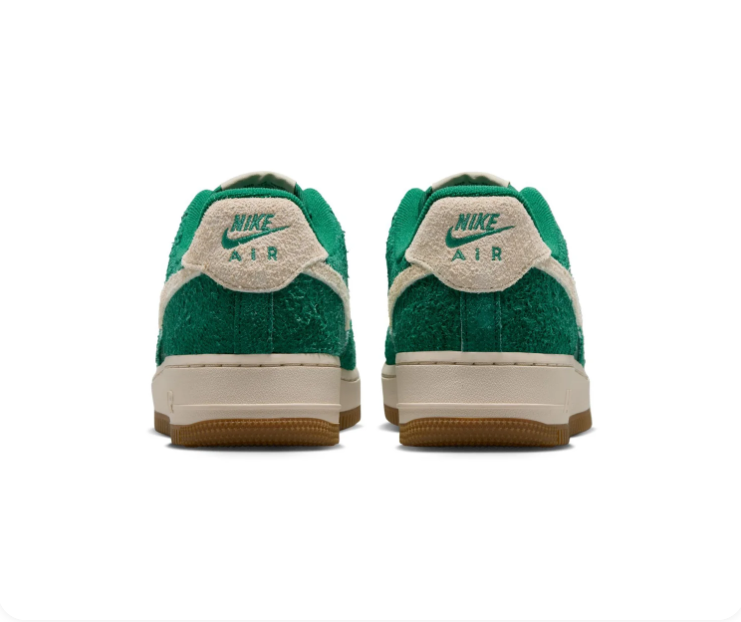 Nike Air Force 1 Green and Cream Low-Top Sneakers with Yellow Laces