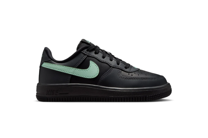 Nike Force 1 Black and Mint Green Low-Top Sneakers