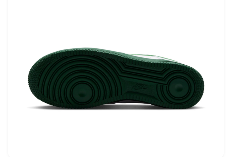 Nike Air Force 1 White and Forest Green Low-Top Sneakers