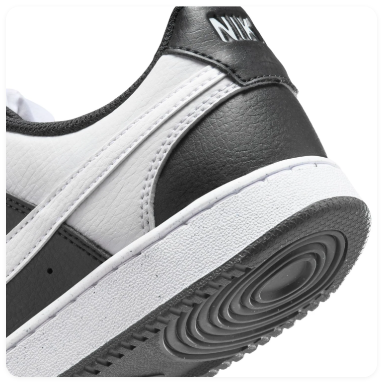 Nike Court Vision Black and White Color-Block Low-Top Sneakers