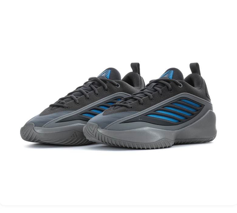 adidas Black and Gray Basketball Shoes with Blue Accents