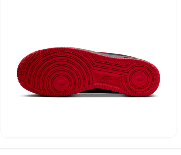Nike Air Force 1 Black and Red Low-Top Sneakers