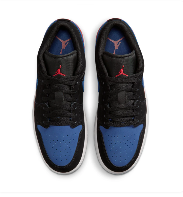 Air Jordan 1 Low Black, Blue and Red Sneakers