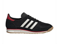 adidas Black and White Retro Sneakers with Red Accents and Gum-Colored Outsole