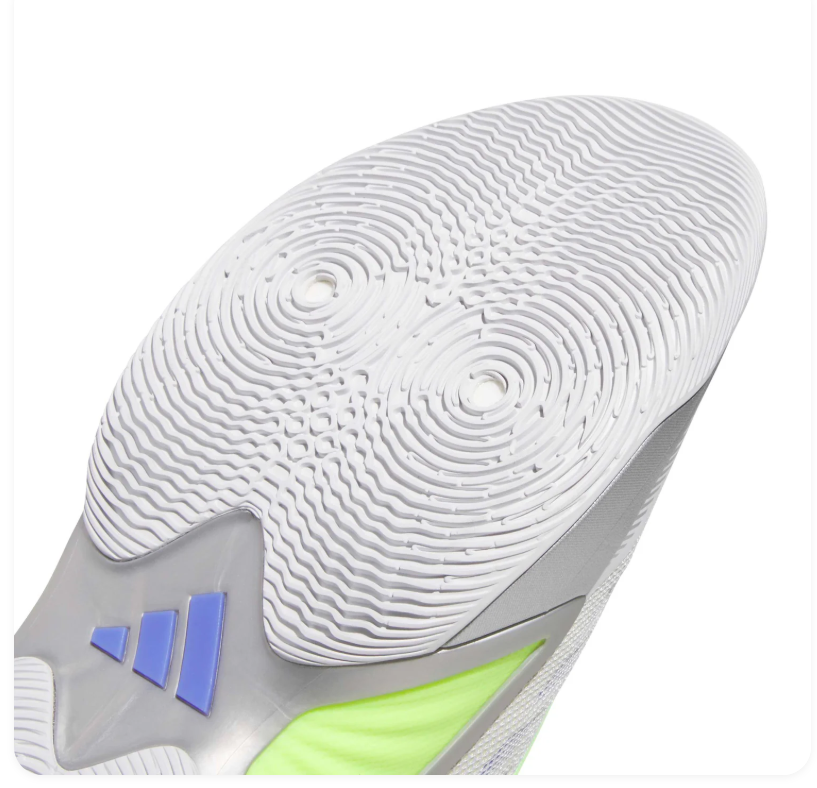 adidas Light Gray Basketball Sneakers with Neon Lime and Purple Accents