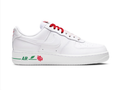Nike Air Force 1 White Rose Detail Low-Top Sneakers with Red Accents