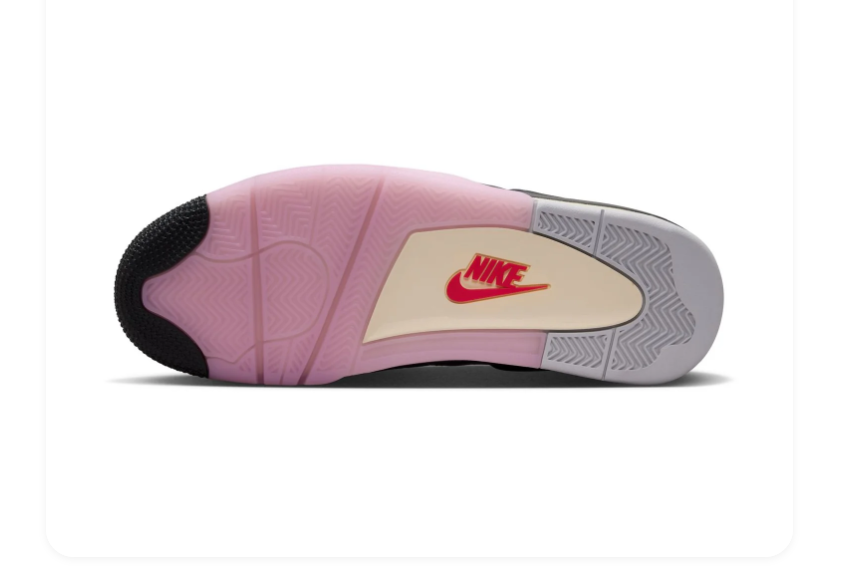 Air Jordan 4 White and Pink Sneakers with Gradient Accents