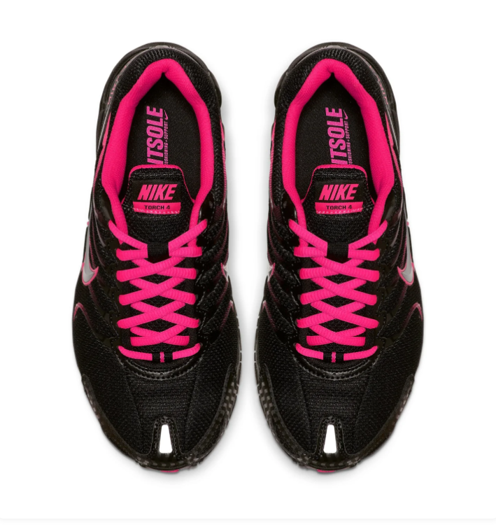 Nike Air Black and Hot Pink Low-Top Sneakers with Silver Swoosh